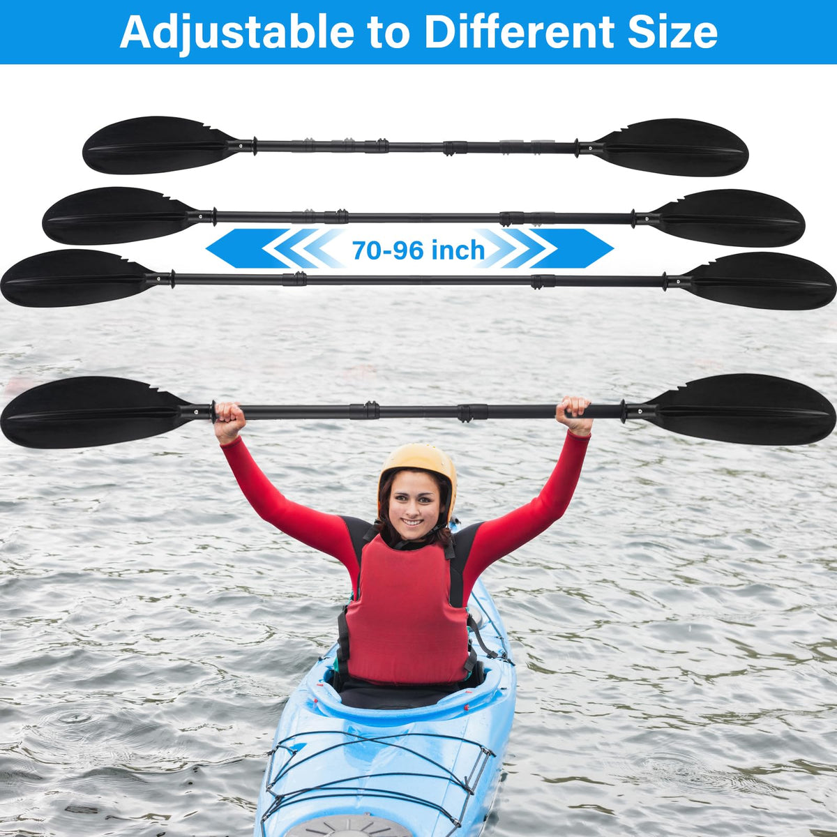 Adjustable Kayak Paddle with Paddle Leash E152098