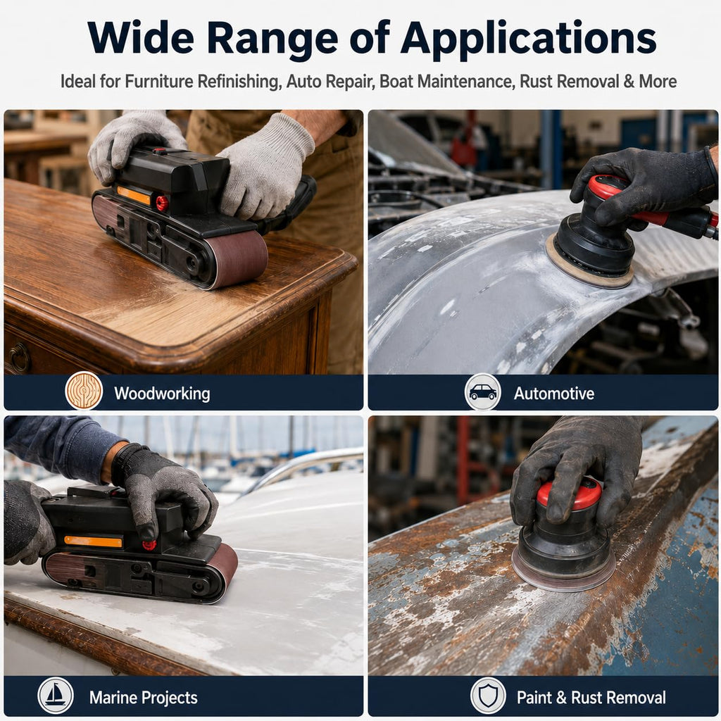 34 Pieces Sanding Belts and PSA Sanding Discs Set Alumina K348001