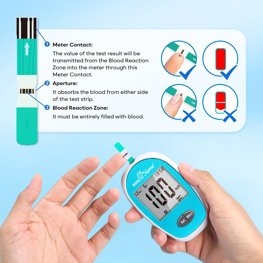 Wireless Glucose Monitor Kit, 100-Strip Blood Sugar Testing Kit Z7304