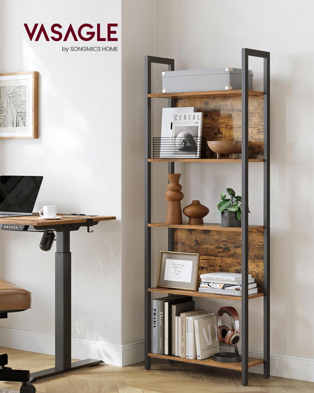 5 Tier Free Standing Bookshelf A295