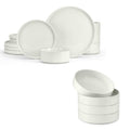 Speckled White 12 Pc Stoneware Dinnerware Set J303
