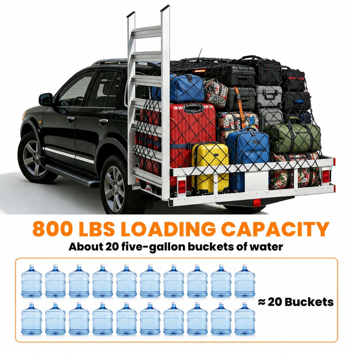 Aluminum Trailer Hitch Cargo Carrier with Ramp T174372
