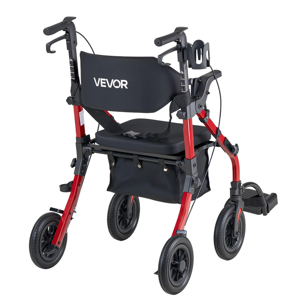 2-in-1 Foldable Aluminum Rollator Walker & Transport Chair B274