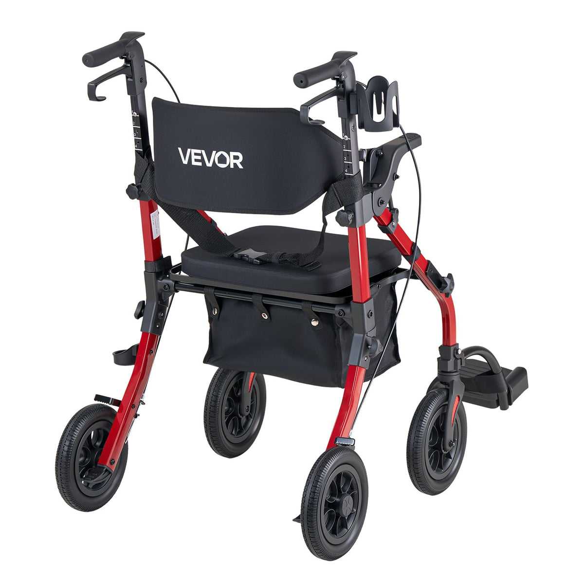 2-in-1 Foldable Aluminum Rollator Walker & Transport Chair B274