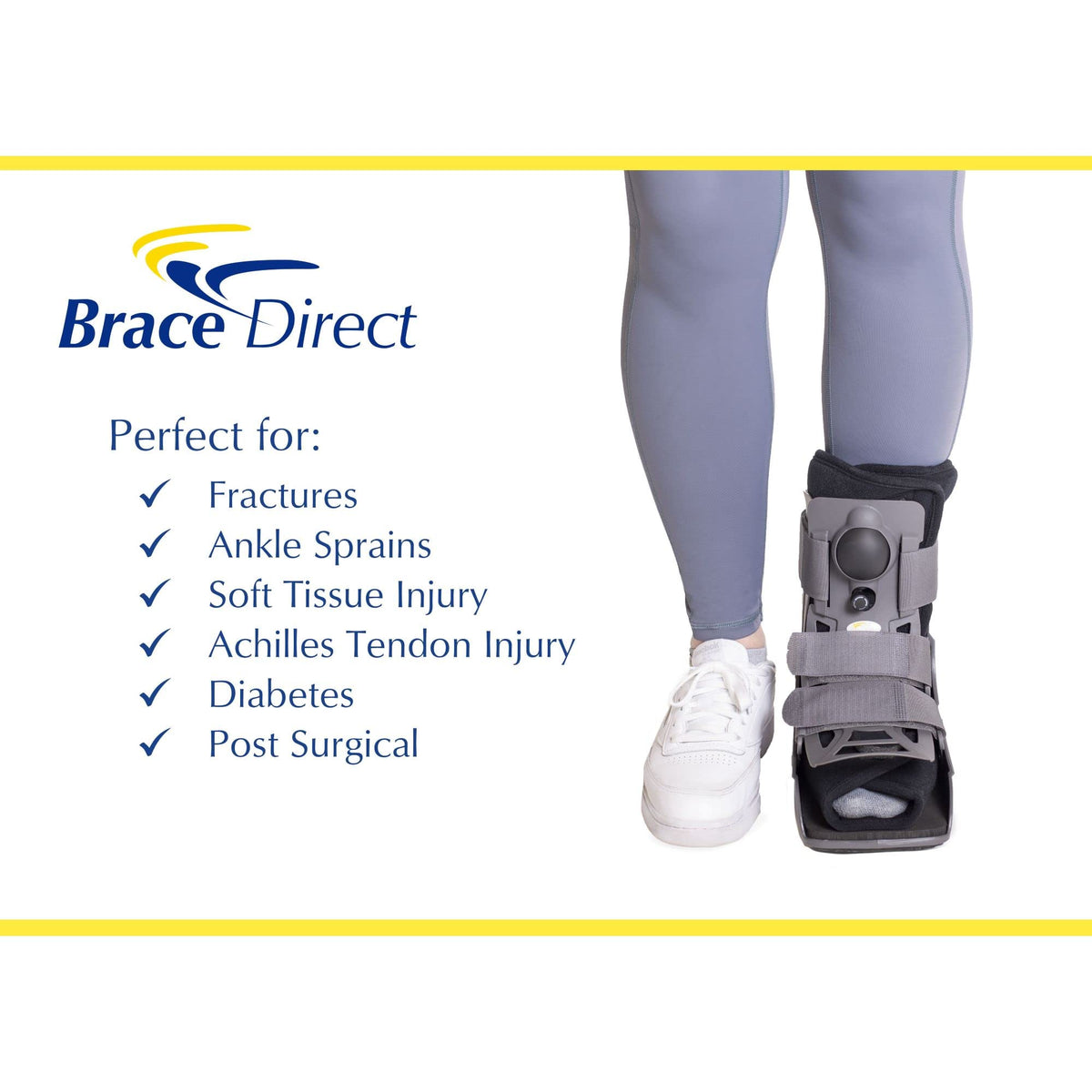 Ultra Light Short Full Shell Walking Boot + Reusable Ankle & Foot Ice Pack W2245