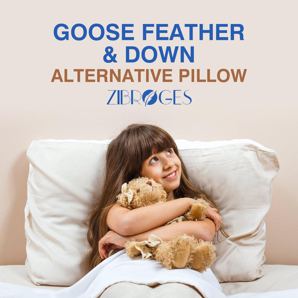 Queen Size Set of 2 Feather Pillows U353