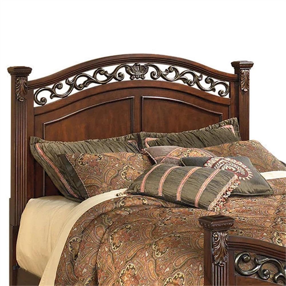 Wood California King Bed with Headboard and Footboard H1285