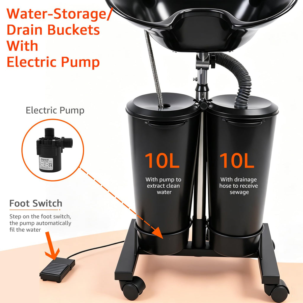 Portable Shampoo Bowl with Electric Pump R1602