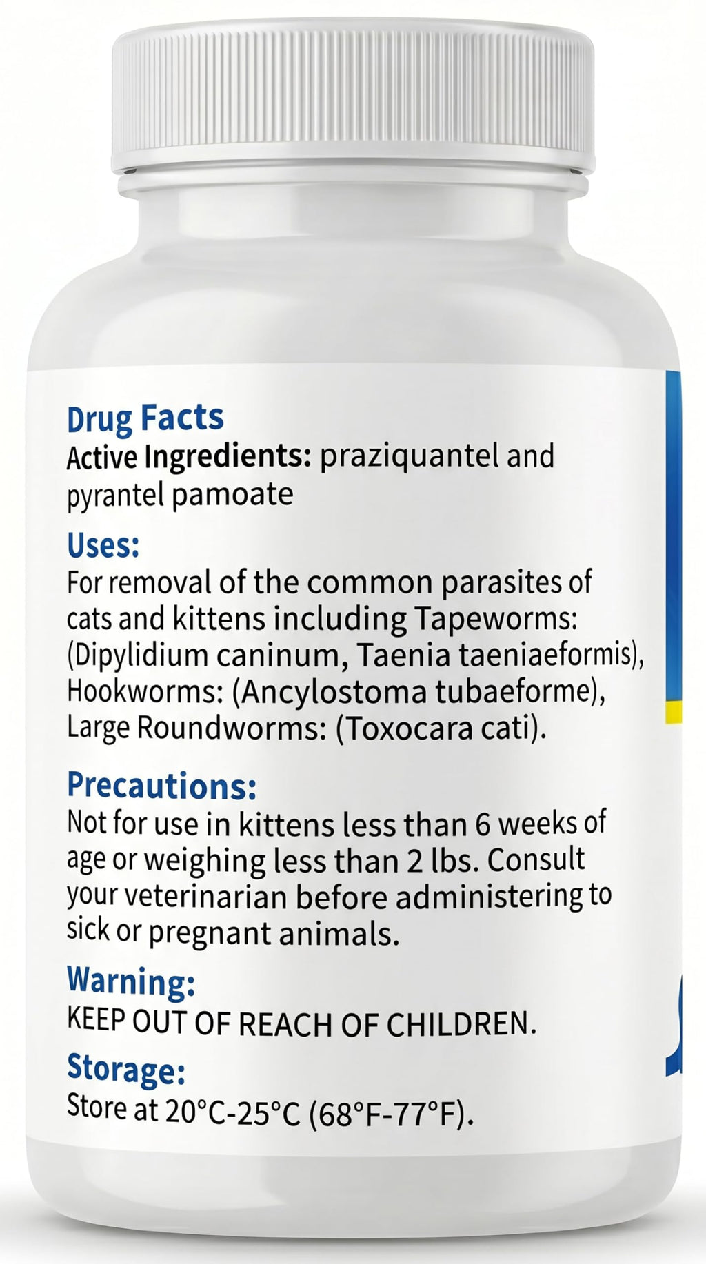 Broad Spectrum Dewormer Tablets for Cats and Kittens, 100 Tablets U36011
