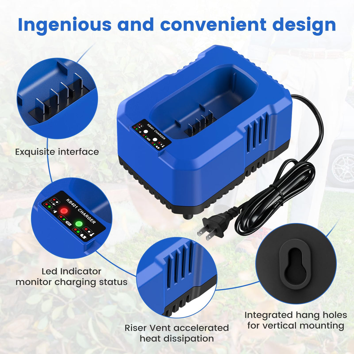 40V Battery with Charger Kit for Cordless Power Tools I69480