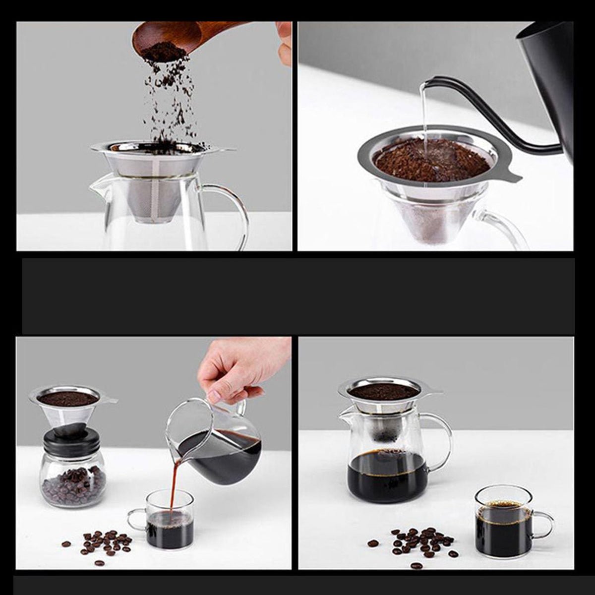 Pour Over Coffee Filter Dripper Stainless Steel R89676