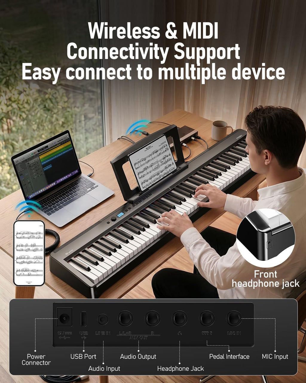 Folding 88-Key Weighted Digital Piano V969095