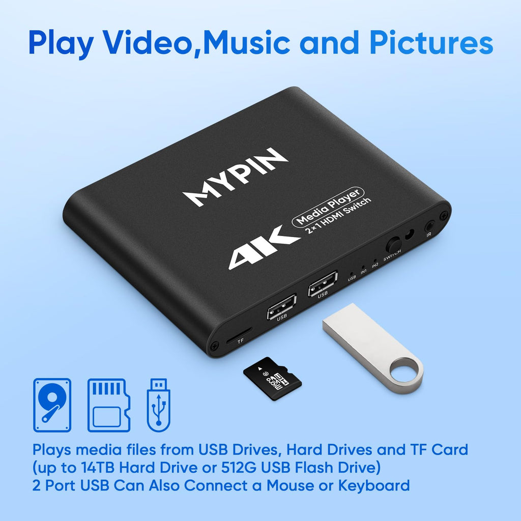 4K@30 Media Player with HDMI Out Switch D55577