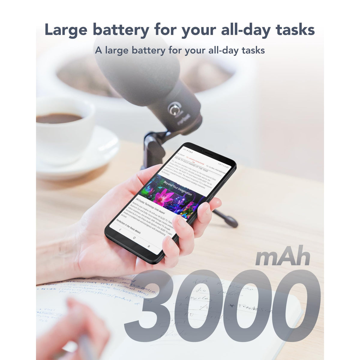 Unlocked Smartphone with 6.0" HD+ Display, 3+32GB, 3000mAh Battery, Android 13, Space Black A243631