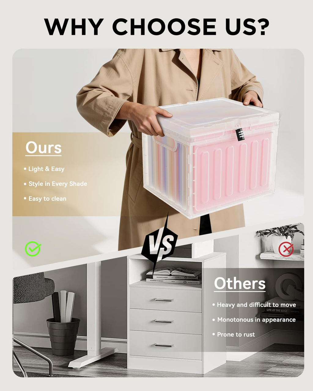 2 Drawer Plastic File Cabinet G571