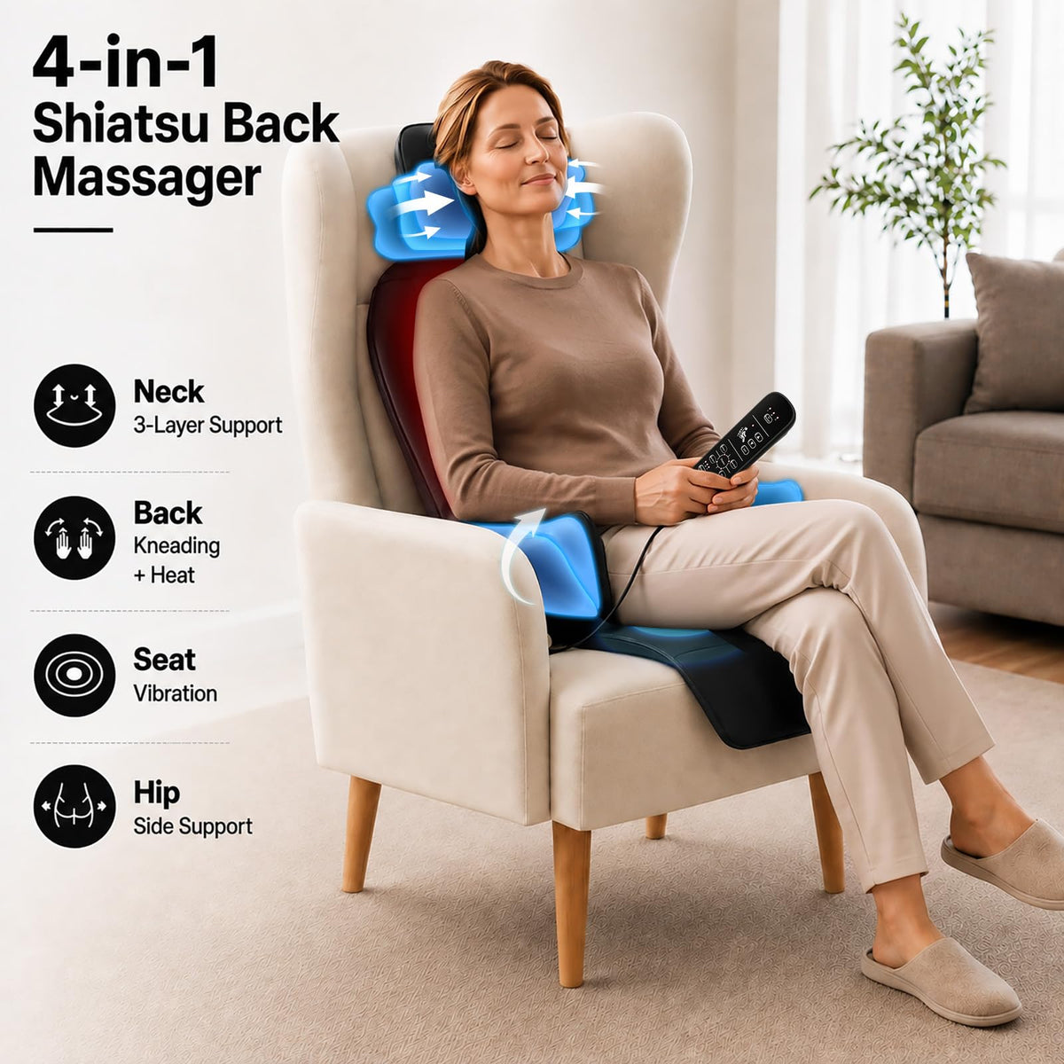 Shiatsu Back Massager with Heat I617544