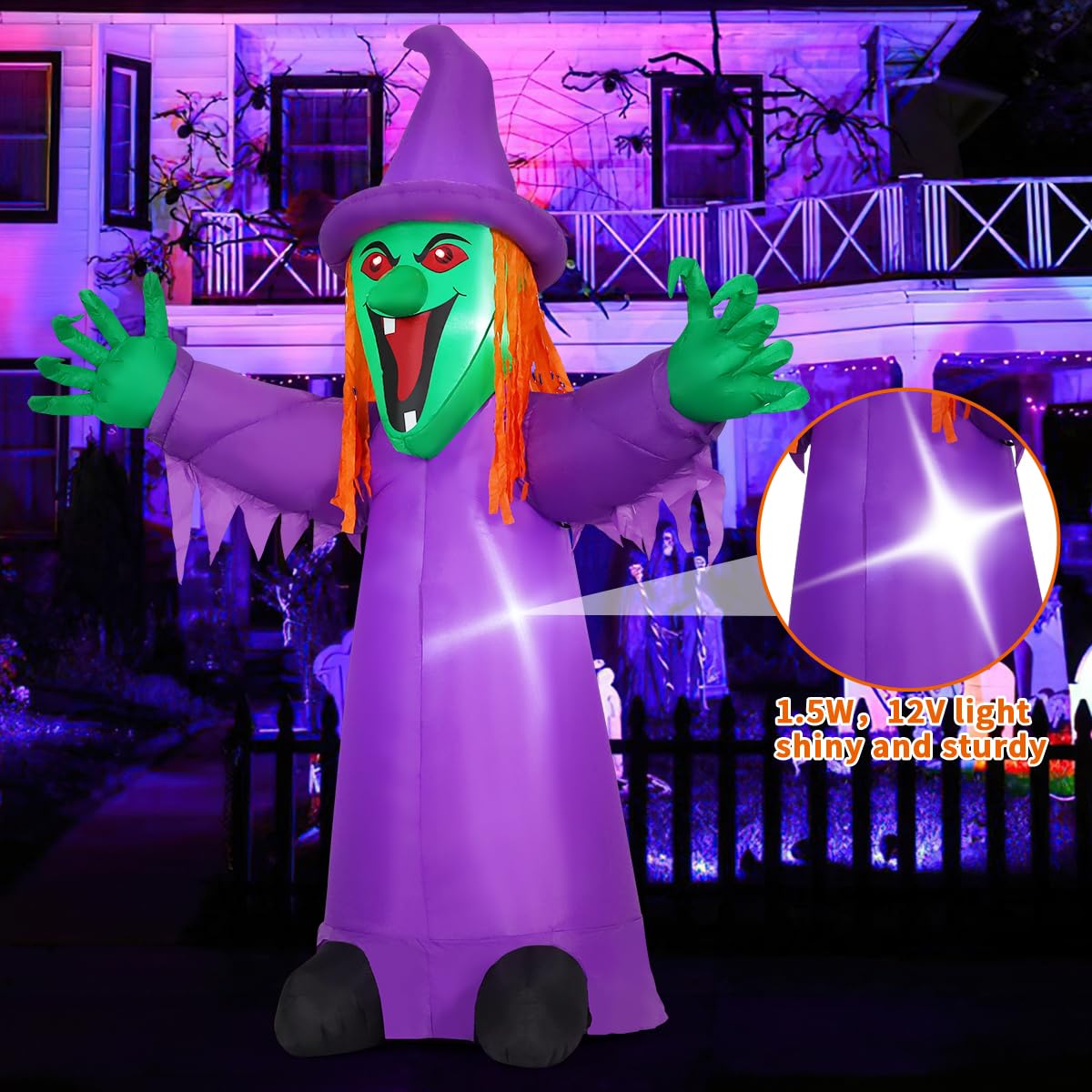 8FT Purple Halloween Inflatables with LEDs P327