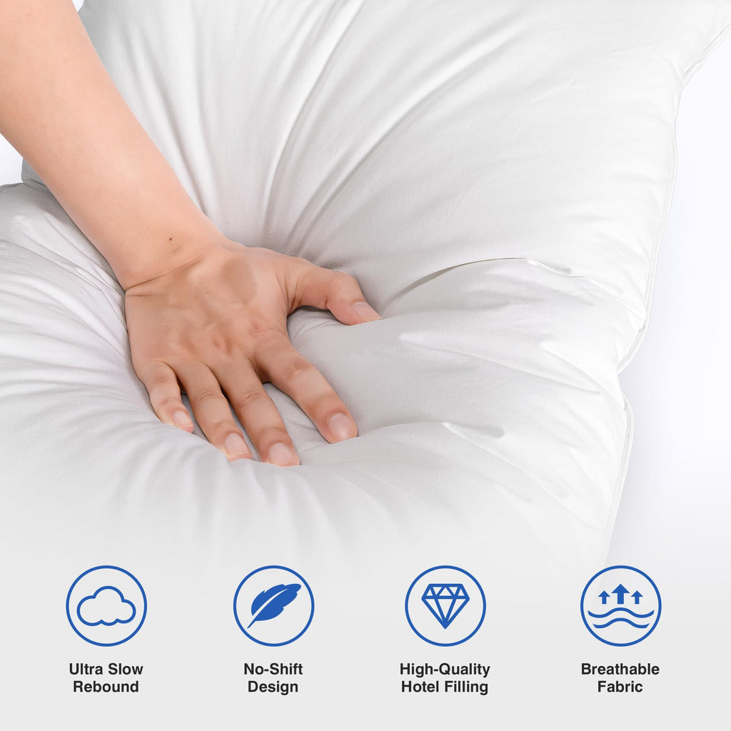 Queen Size Set of 2 Feather Pillows U353