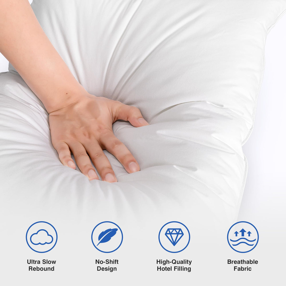 Queen Size Set of 2 Feather Pillows U353