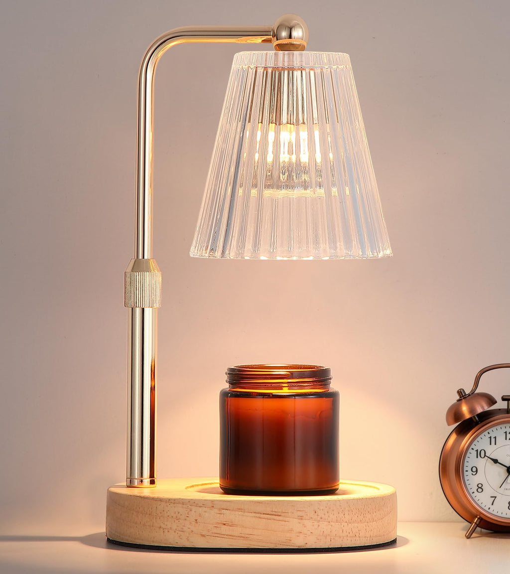 Gold Candle Warmer Lamp with Timer Dimmable with 2 Bulbs L8469