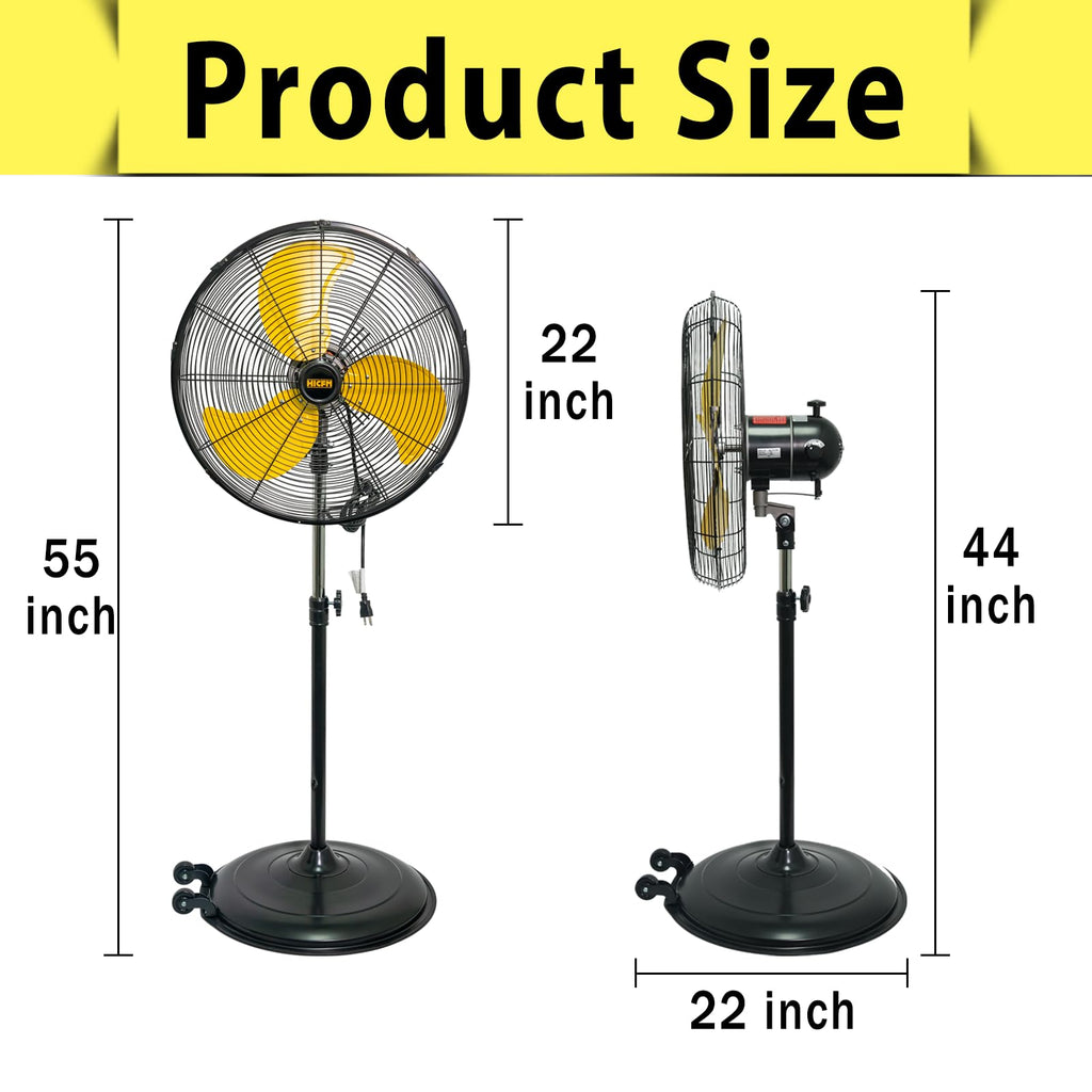 20 inch 3-Speed High Velocity Pedestal Fan J748220