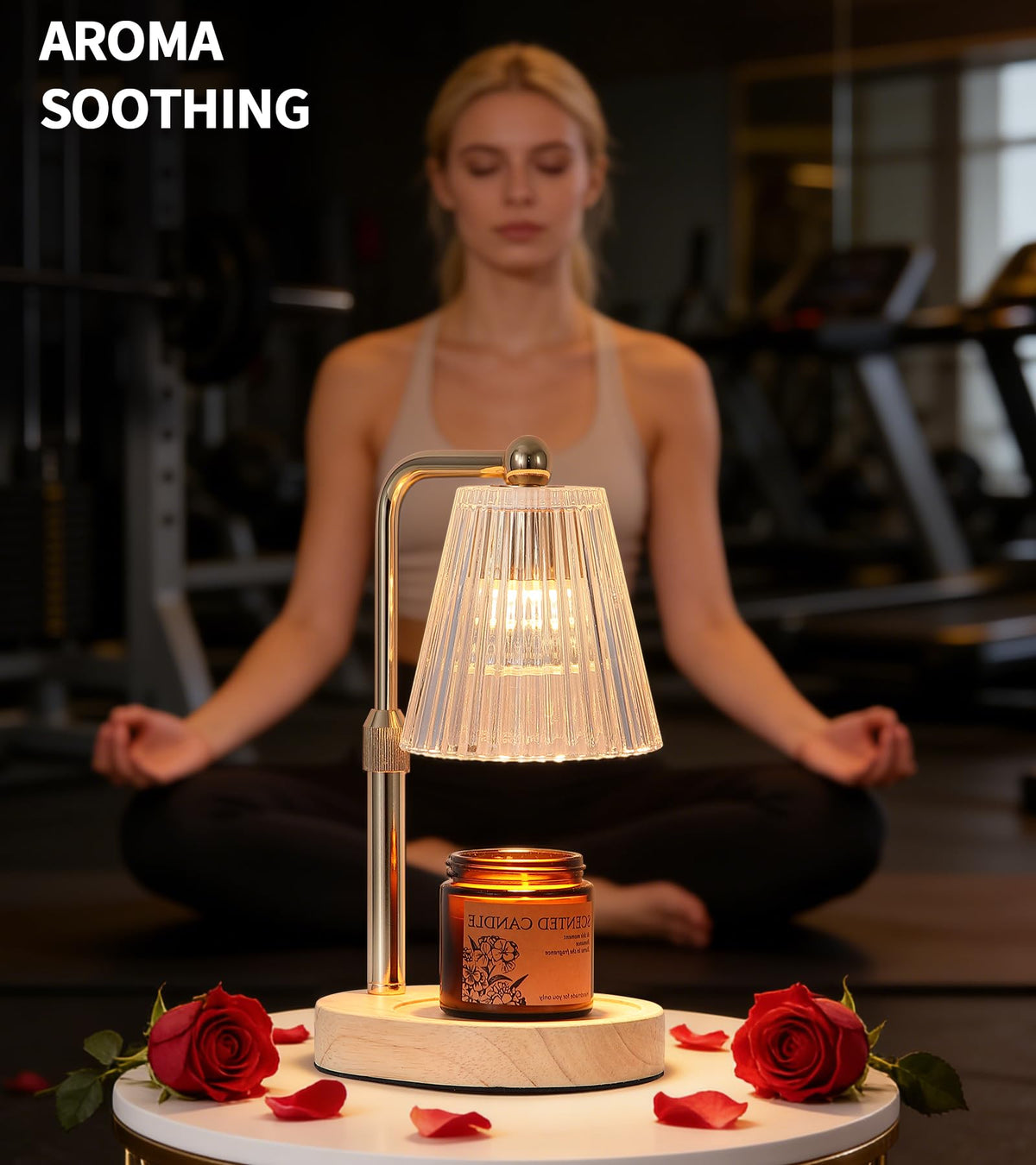 Gold Candle Warmer Lamp with Timer Dimmable with 2 Bulbs L8469