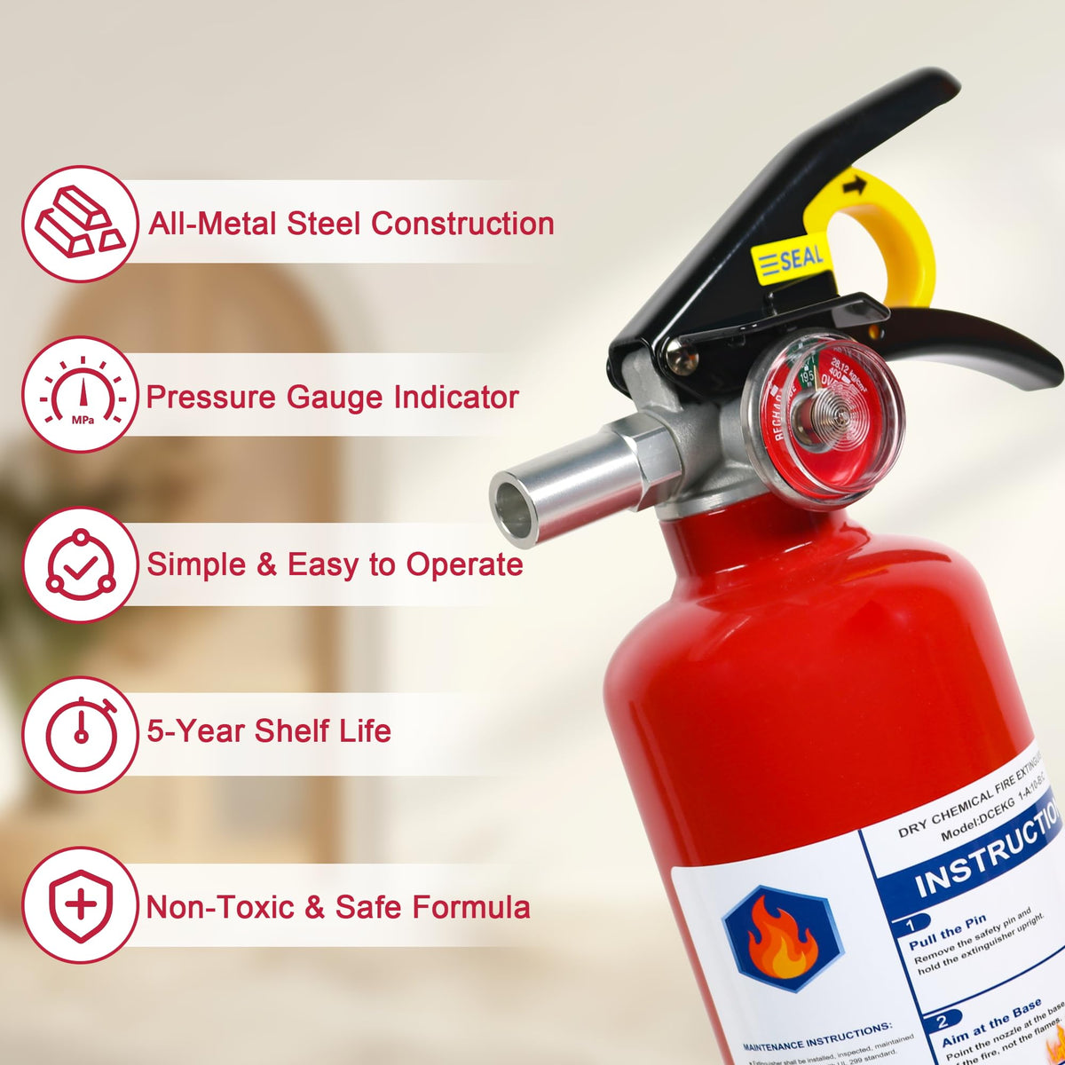 2.5lb Multi-Class Dry Powder Fire Extinguisher T191289