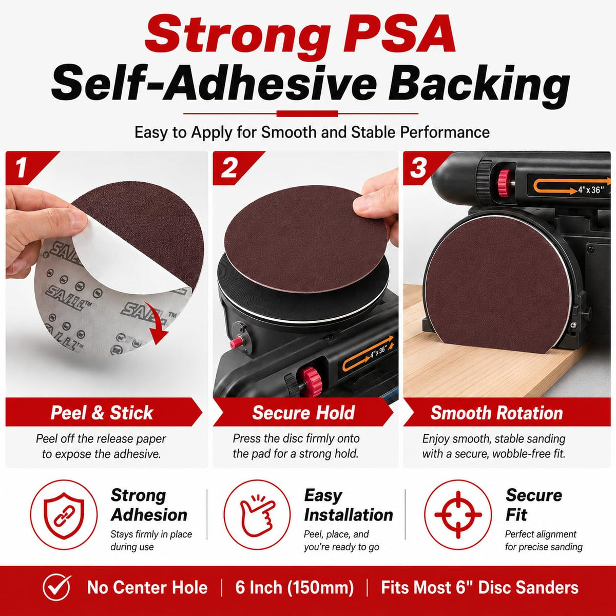 34 Pieces Sanding Belts and PSA Sanding Discs Set Alumina K348001