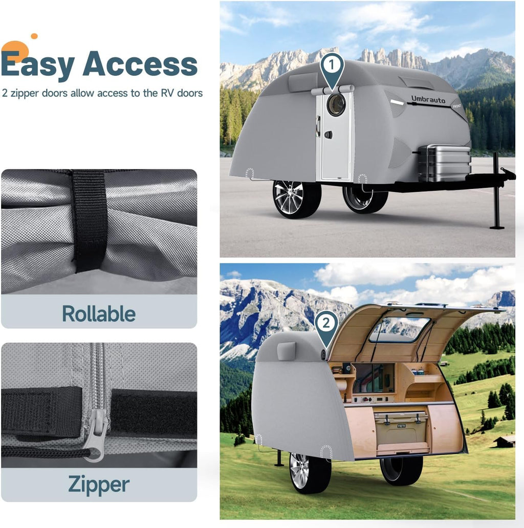 12-15 Camper 7 Layers Waterproof Teardrop Trailer Cover G150