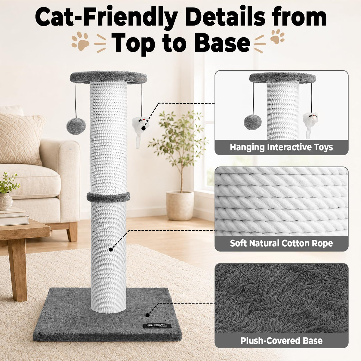 34-Inch Tall Cat Scratching Post W645
