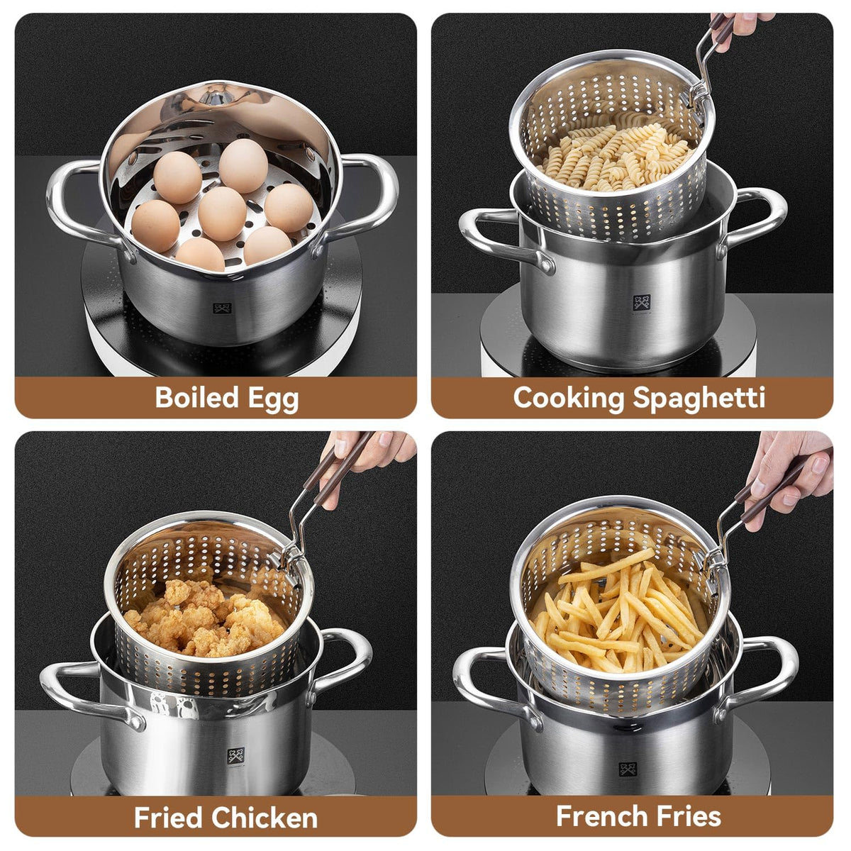 4.0L Deep Fryer Pot with Basket and Lid J3471