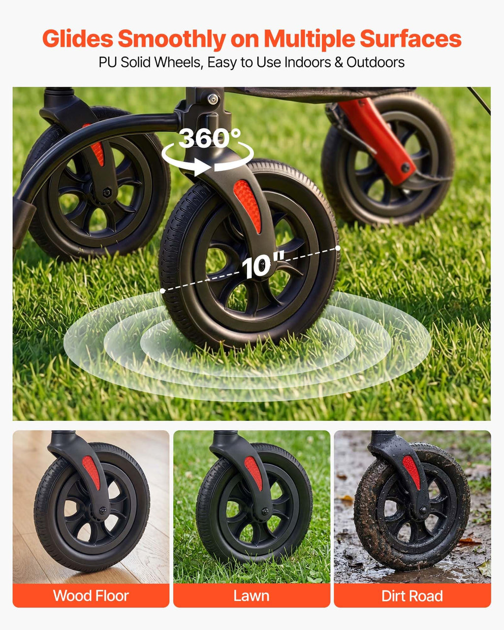 2-in-1 Foldable Aluminum Rollator Walker & Transport Chair B274