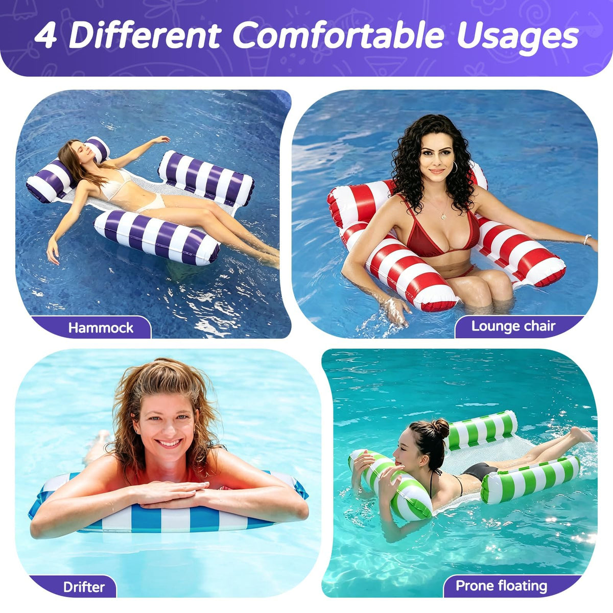 4 Pack Inflatable Pool Floats S2828
