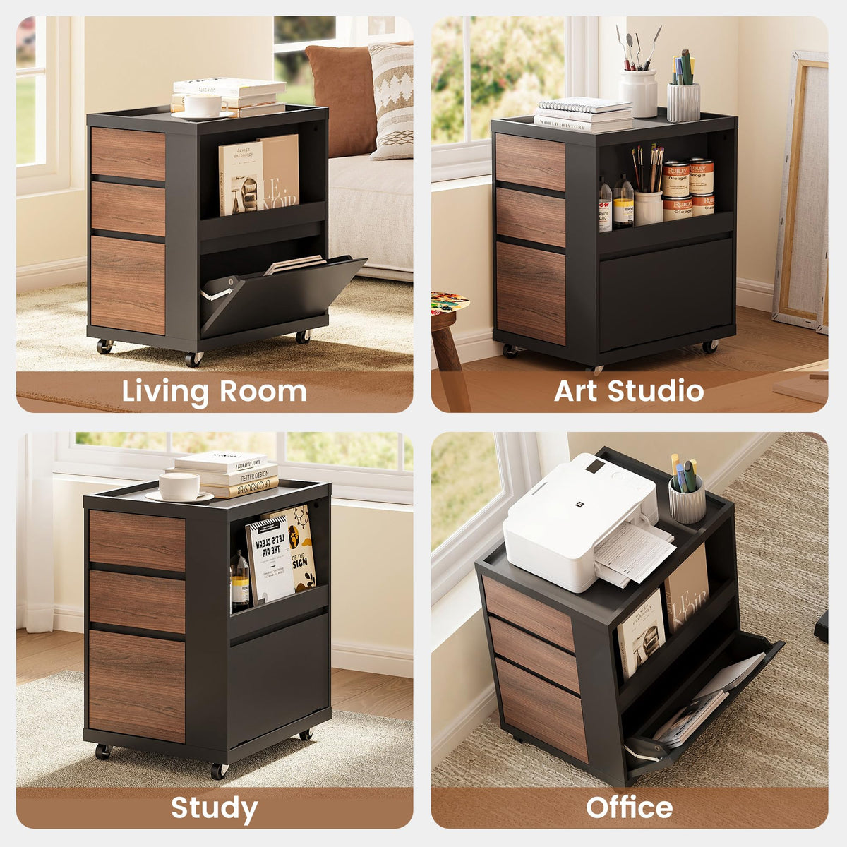3 Drawer Mobile File Cabinet D676