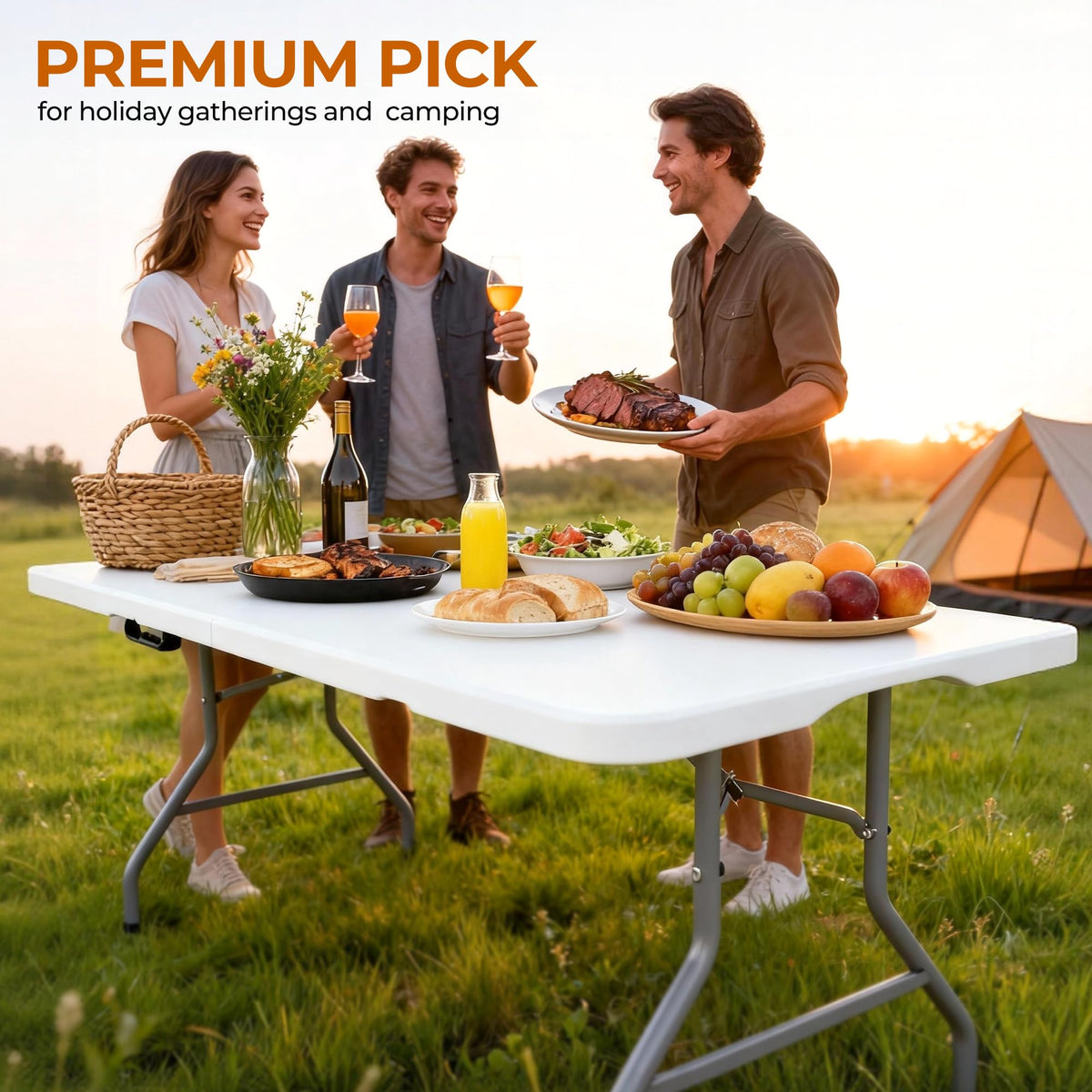 6ft Heavy Duty Folding Table White C600