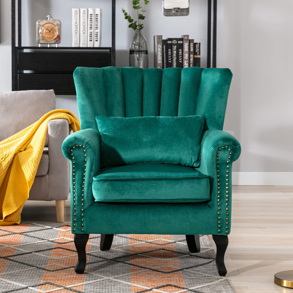 Velvet Accent Chairs Set of 2 Green X499813