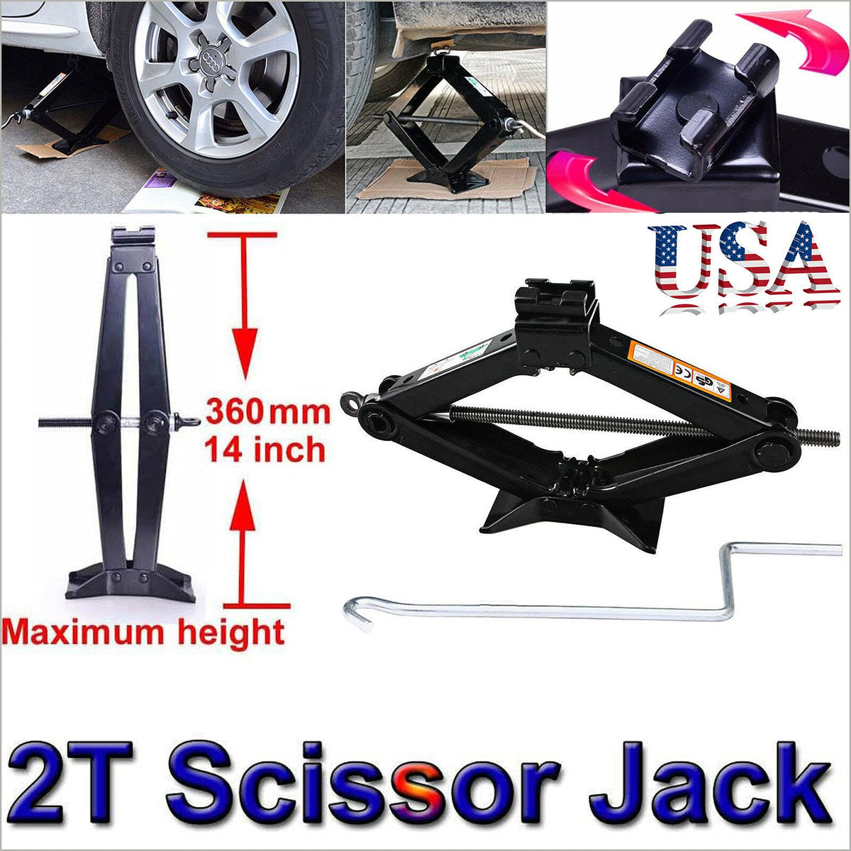 Spare Tire Tool Kit with Scissor Jack 2 Ton K403042