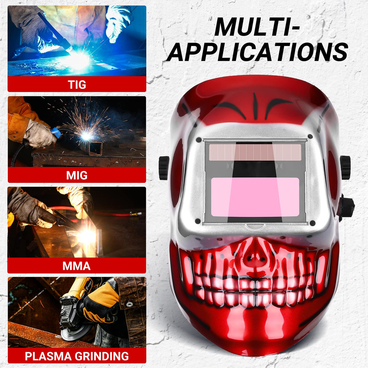Auto Darkening Solar Powered Welding Helmet D16396