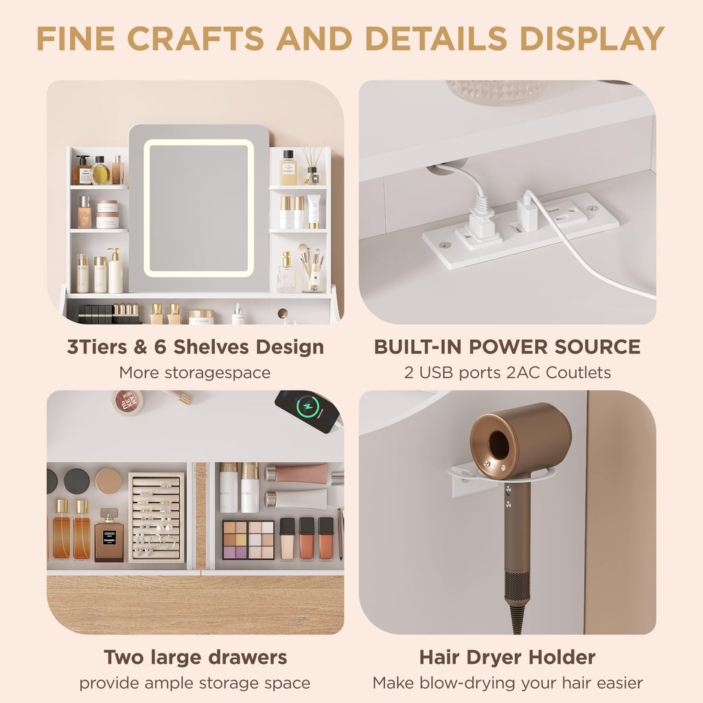 Vanity Desk with Lighted Mirror X237936