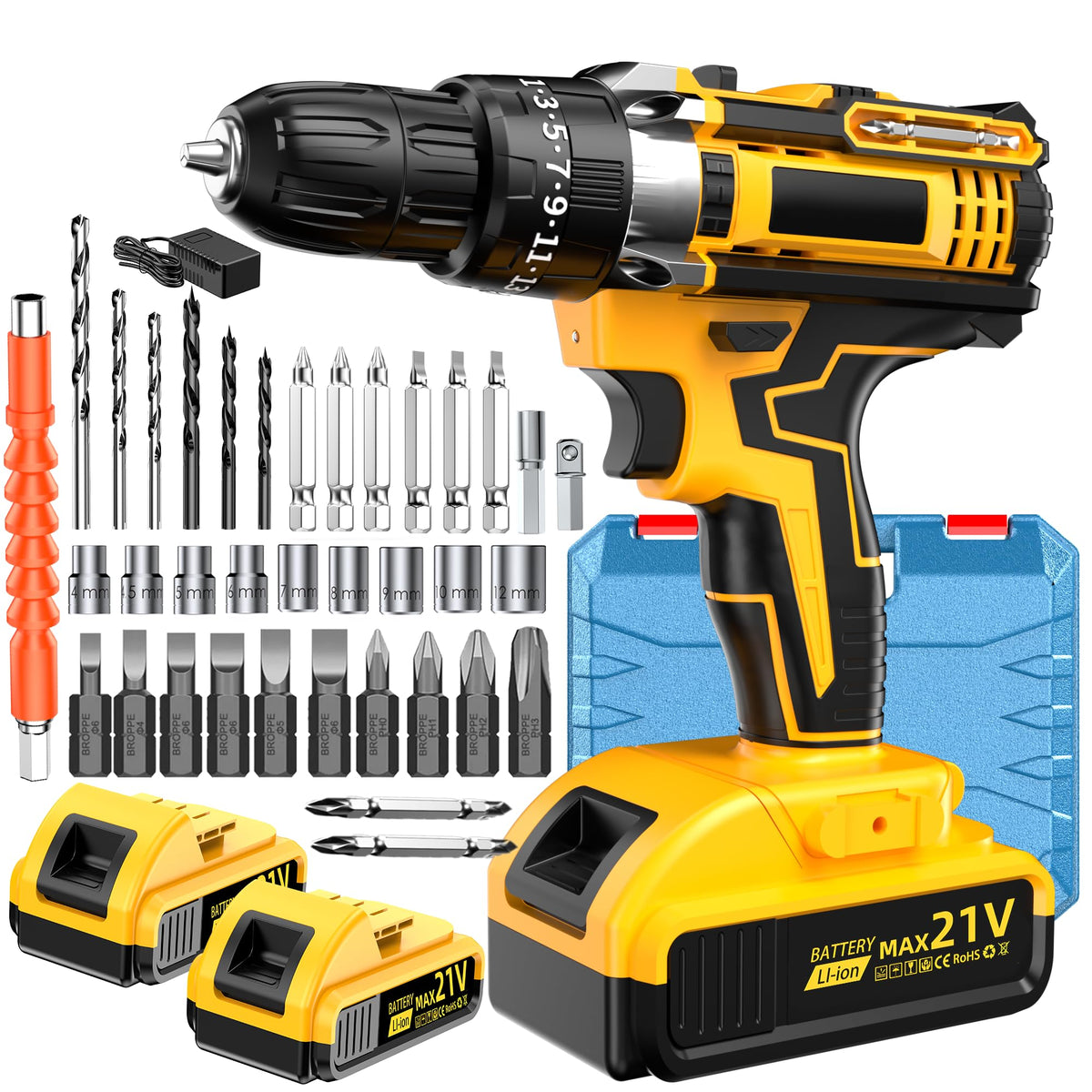 21V Cordless Drill Driver with 2 Batteries X943