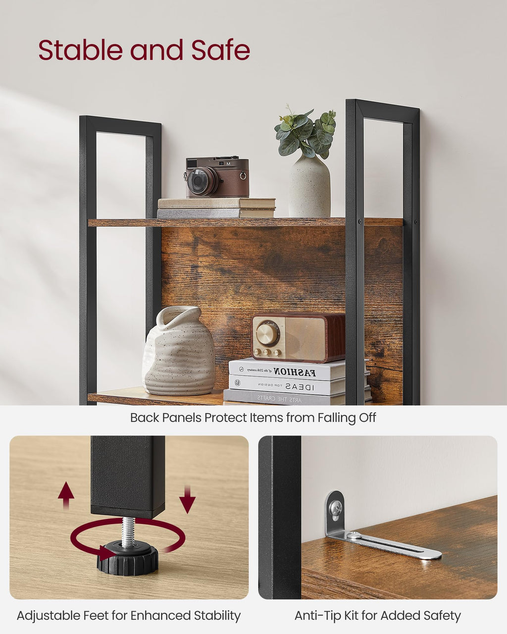 5 Tier Free Standing Bookshelf A295