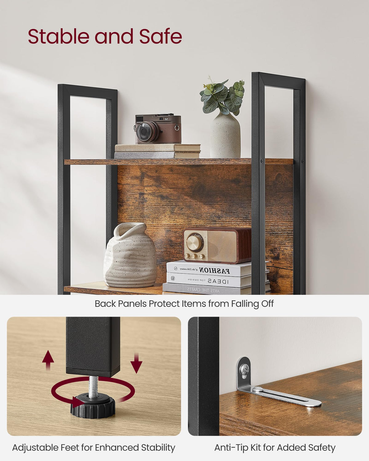 5 Tier Free Standing Bookshelf A295