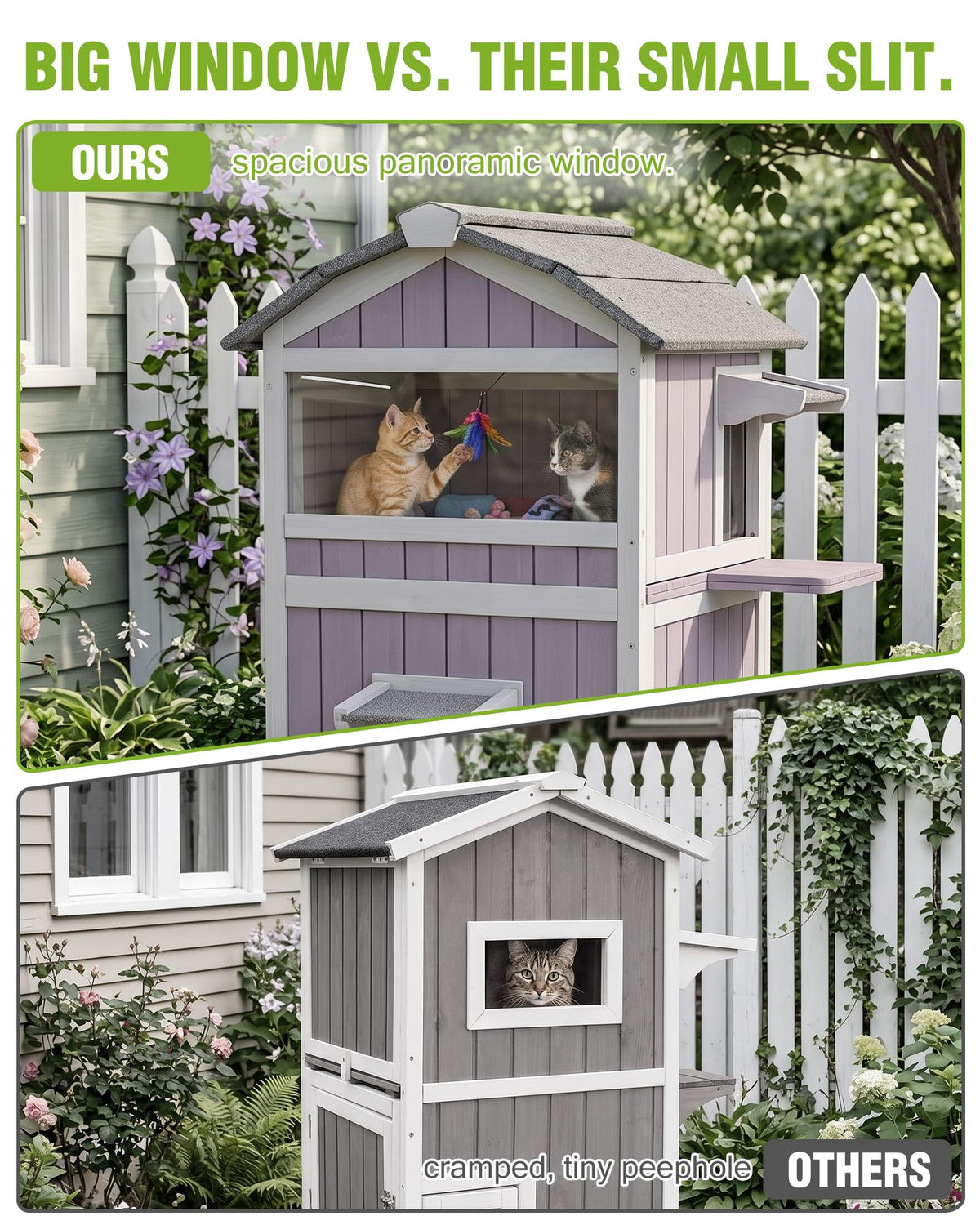 Weatherproof 2-Story Outdoor Cat House D177641