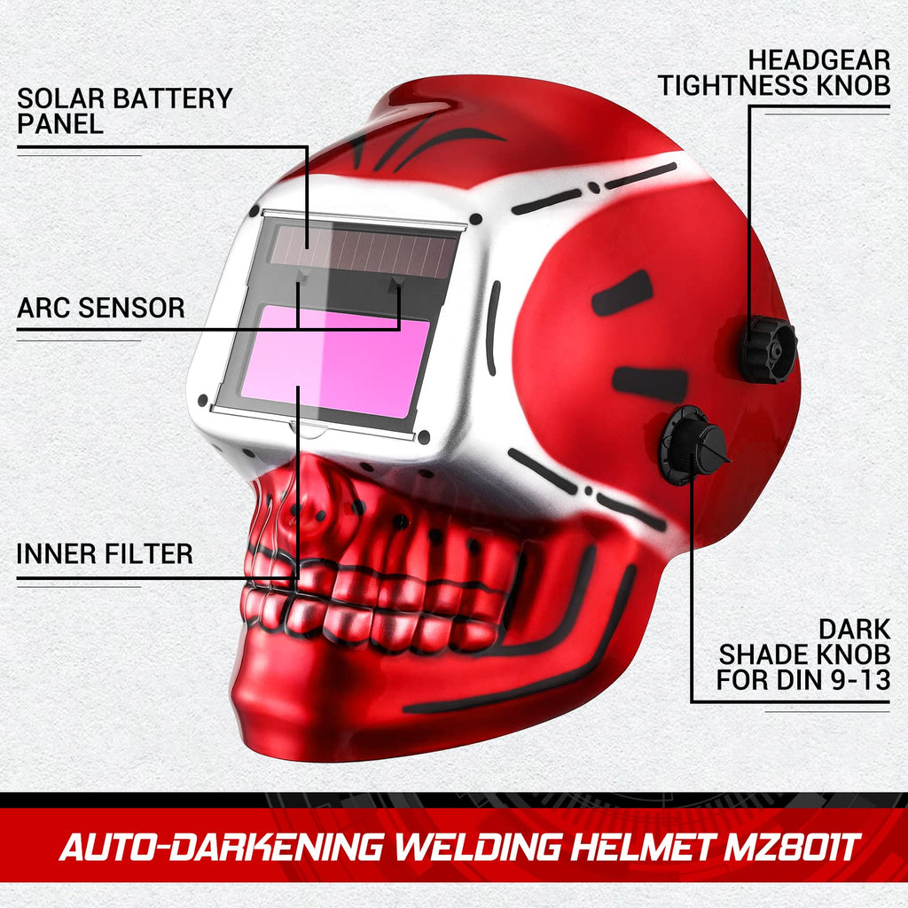 Auto Darkening Solar Powered Welding Helmet D16396