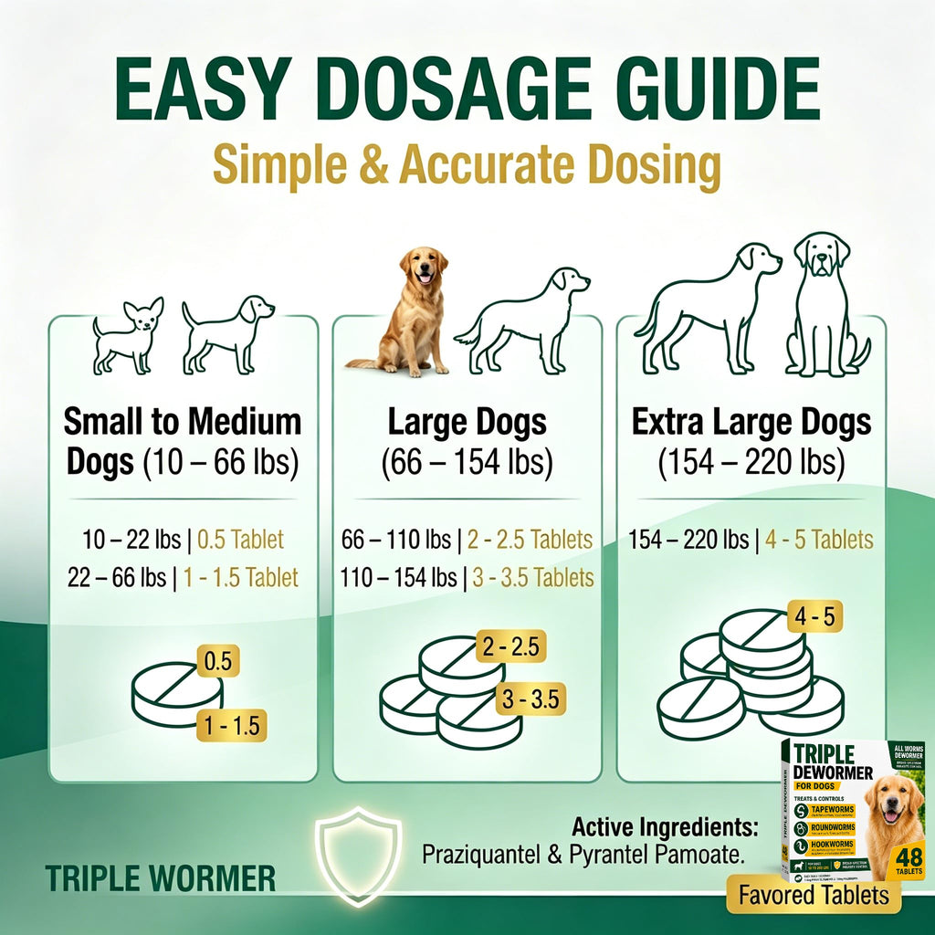 Pyrantel Pamoate and Praziquantel Dog Dewormer Tablet - 48 Tablets H382