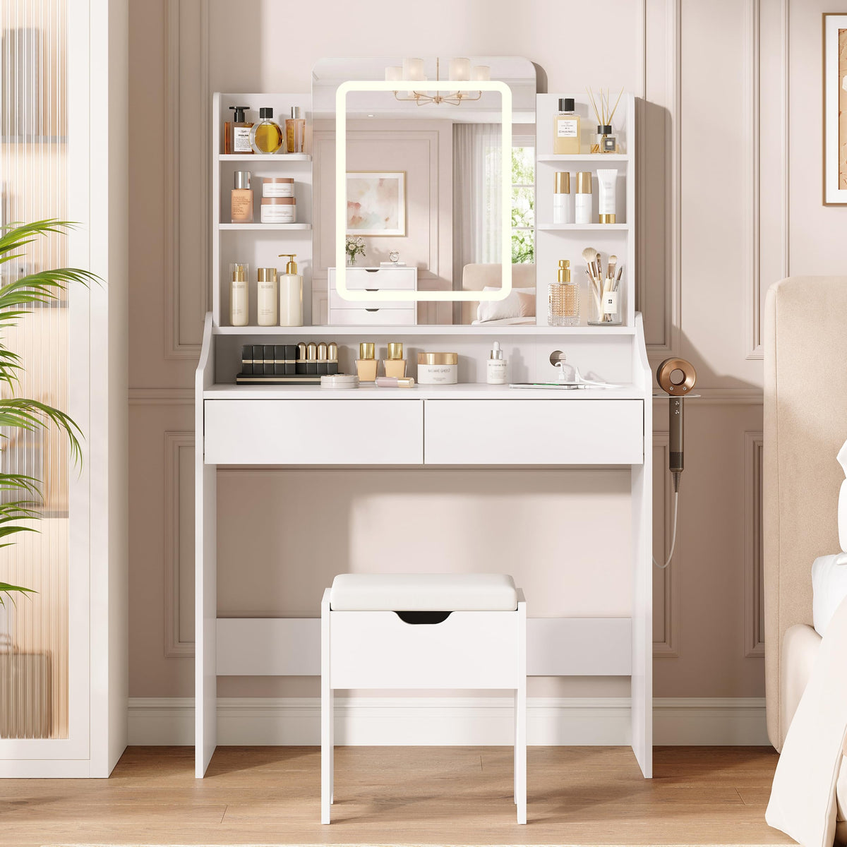 Vanity Desk with Lighted Mirror X237936