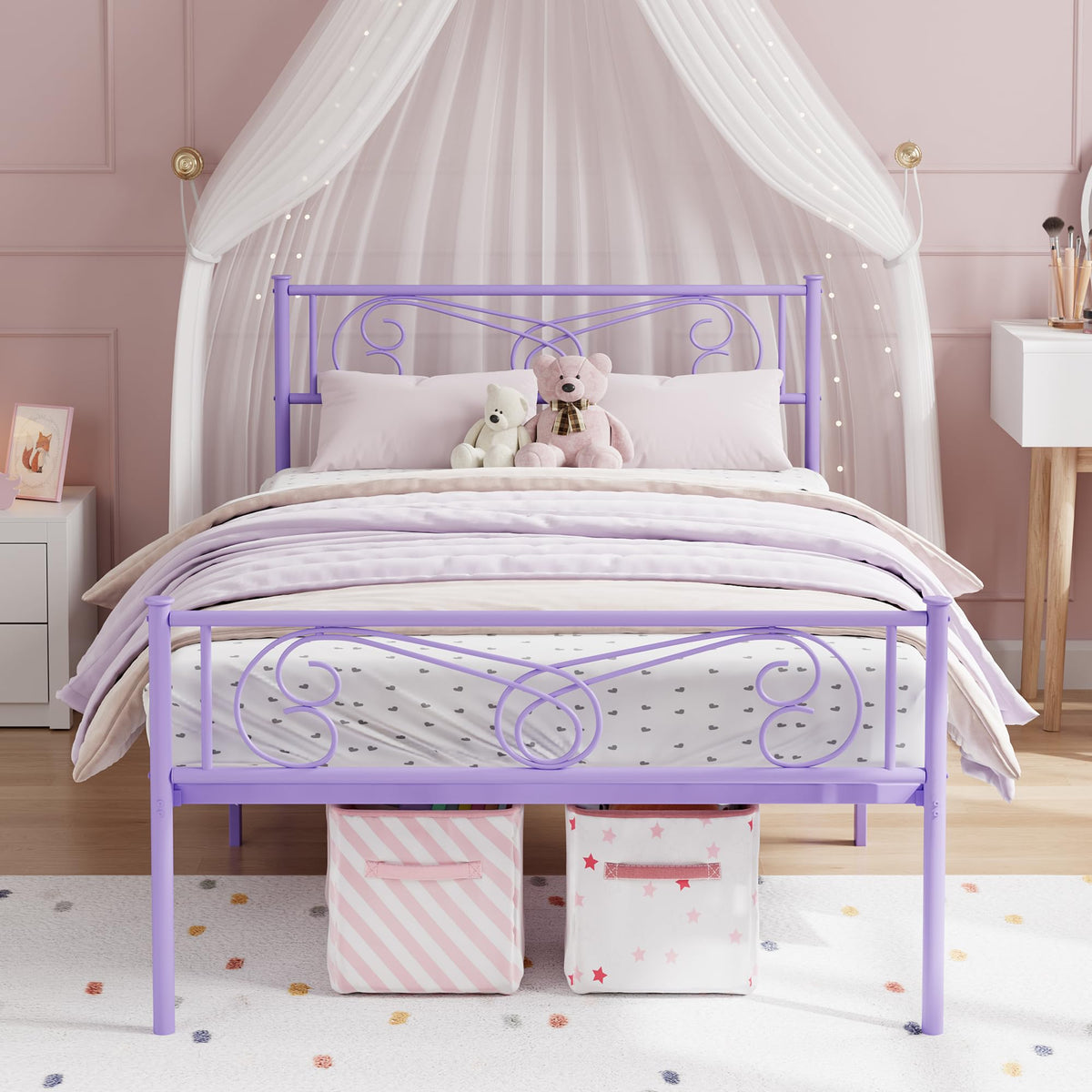 Twin Size Metal Bed Frame with Headboard I5595