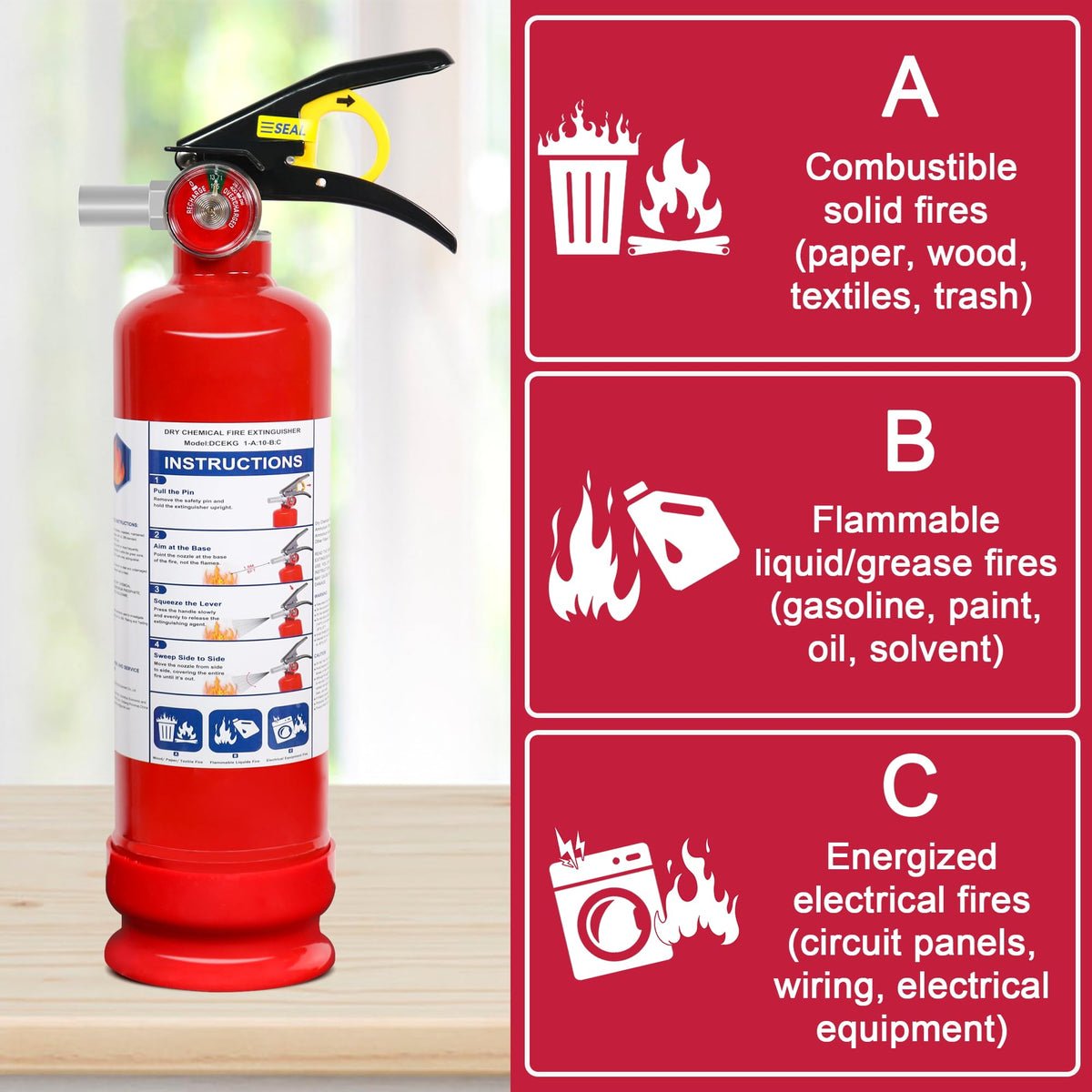 2.5lb Multi-Class Dry Powder Fire Extinguisher T191289