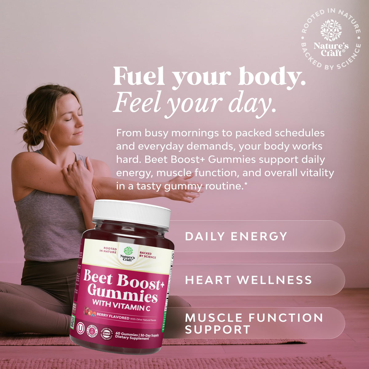 Beet Root Gummies with Vitamin C 60 Ct K625763