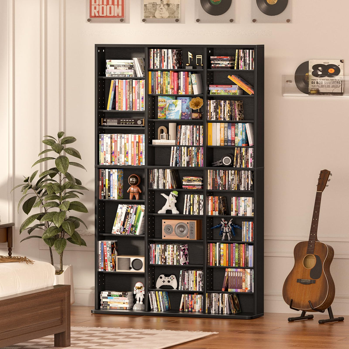 Black 11 Tier Display Cabinet D6115